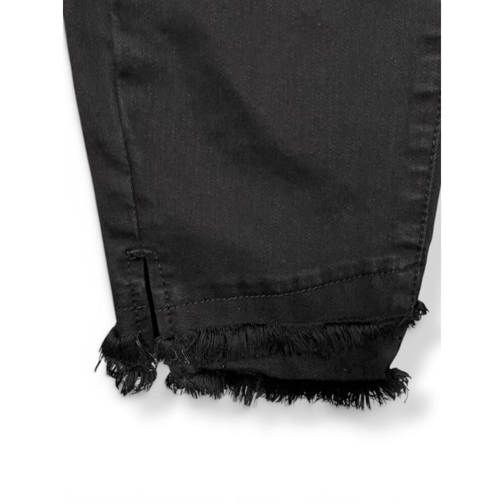Black distressed Kancan midrise skinny jeans with double raw hem size 29 - Picture 4 of 9
